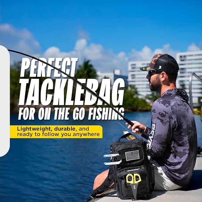 Beyond Fishing Tackle Backpack- The Voyager Tactical Fishing Storage Bag - Lightweight & Compact Bag For Fishing