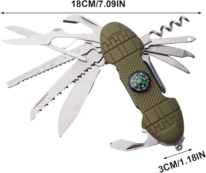 Multi Functional Combination Tool, Portable, 18x3x2.5cm, Outdoor Gear Tool, Camping Gadget, Compact, for Outdoor Hiking, Survival, Fishing