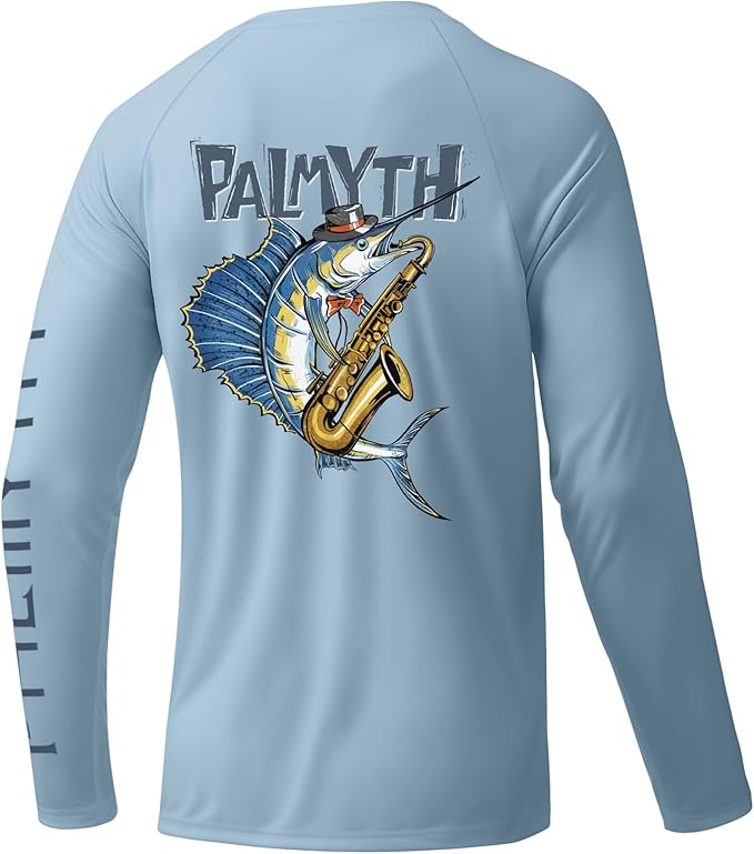 Palmyth Fishing Shirts for Men Long Sleeve UPF 50+ T Shirt Sun Protection Tee