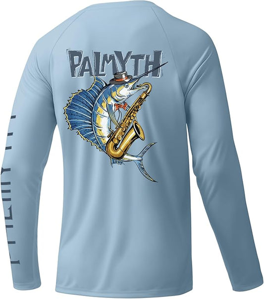 Palmyth Fishing Shirts for Men Long Sleeve UPF 50+ T Shirt Sun Protection Tee