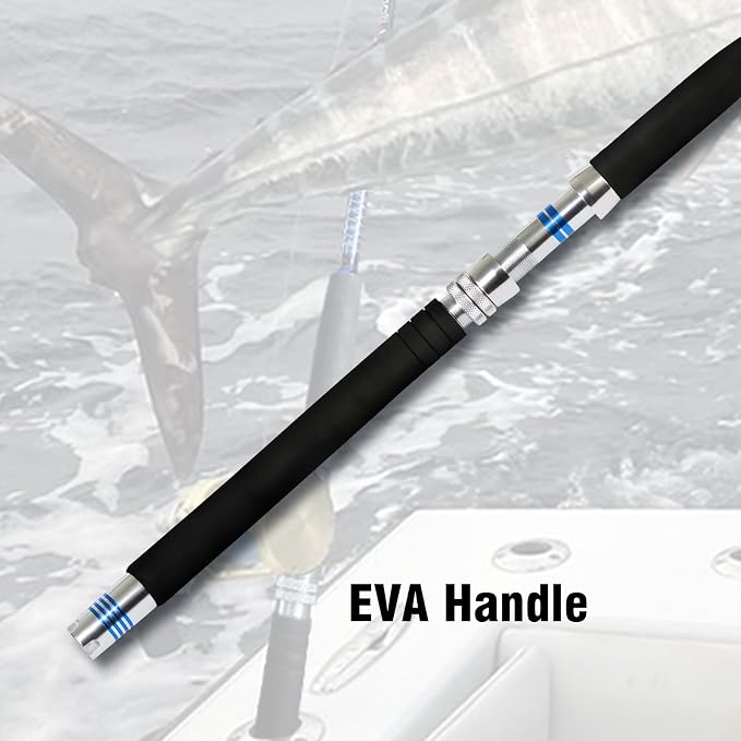 Fiblink 1-Piece/ 2-Piece Saltwater Offshore Trolling Rod Big Game Rod Conventional Boat Fishing Pole