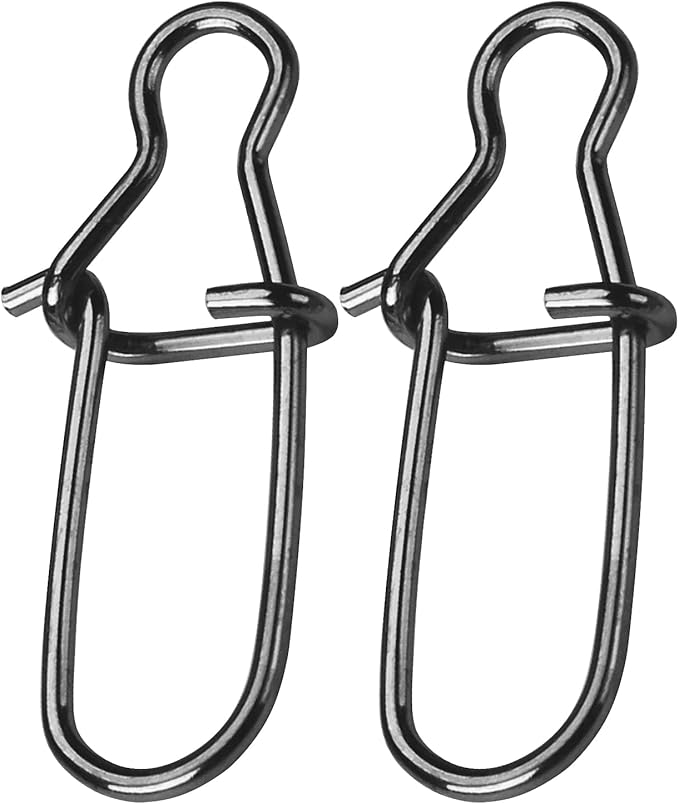 AMYSPORTS High Strength Fishing Snap Clip Duo Lock Snap Swivel Stainless Quick Change Fishing Snaps Solid Black Nickel 26lb-220lb