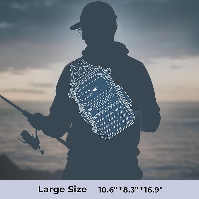KastKing BlowBak Tactical Sling Tackle Bag-Lightweight Fishing Backpack Storge Fishing Gear and Equipment,Gift for Men