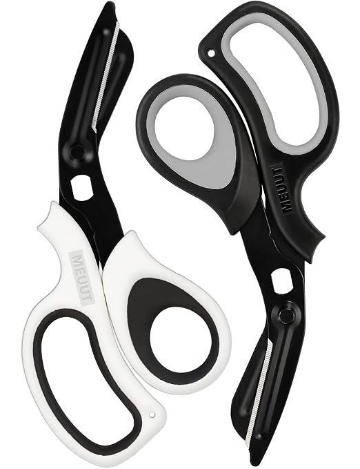 MEUUT 2 Pack Trauma Shears Patented Bandage Scissors for Left and Right Hand- Medical Supplies with 8 inch Heavy Duty Medical Scissors for EMT Workers Nurses