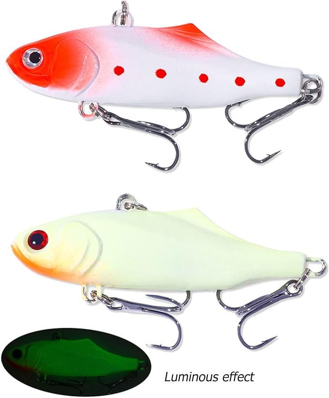 Lipless Crankbait, Rattle Trap Fishing Lures for Freshwater Saltwater, Lipless Crankbaits for Bass Fishing Lure Set for Bass Trout Walleye Redfish Pike, 5pcs with Box