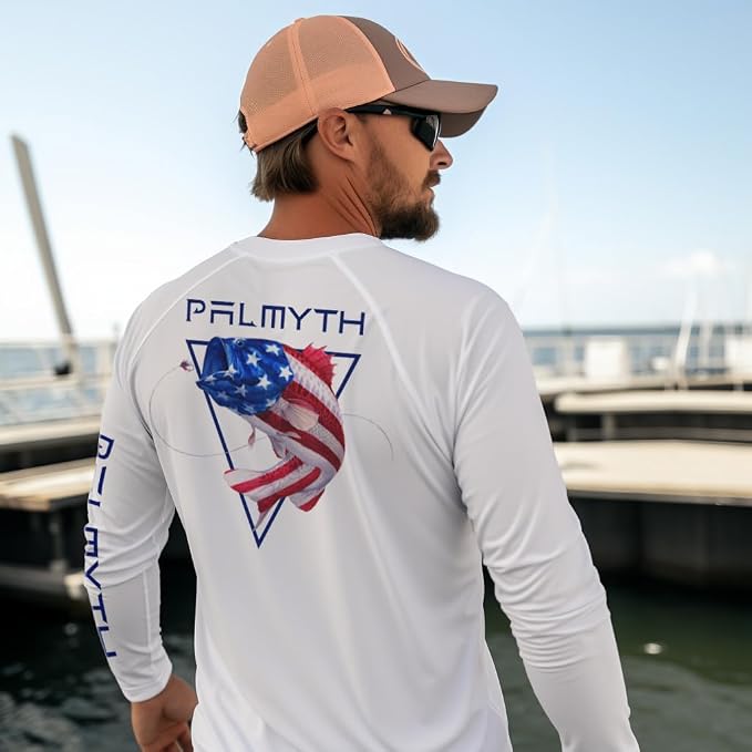 Palmyth Fishing Shirts for Men Long Sleeve UPF 50+ T Shirt Sun Protection Tee
