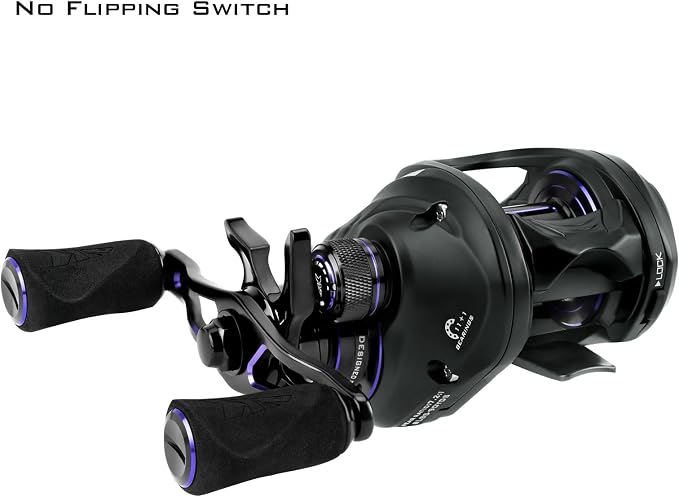 KastKing MegaJaws Elite Baitcasting Fishing Reel, New AutoMag Dual Braking System, Only 6.7oz, 17.64 LBs Carbon Fiber Drag, 11+1 Shielded BB, High Speed 5.4:1 to 9.1:1 Gear Ratios