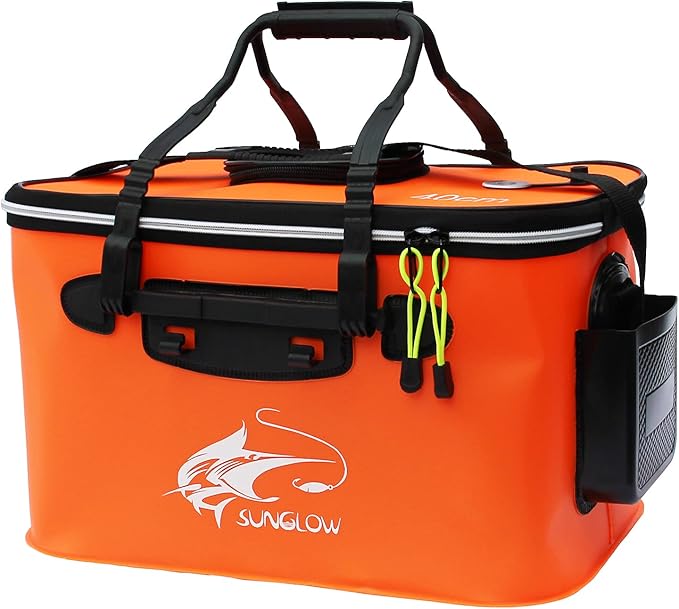 Grneric Fishing Bucket, 6Gallon/8Gallon/10Gallon Foldable Fish Bucket,Live Fish Container Multi-Functional Live Fish Bait Bucket,Outdoor Camping EVA Fishing Bag and Fish Protection Bucket