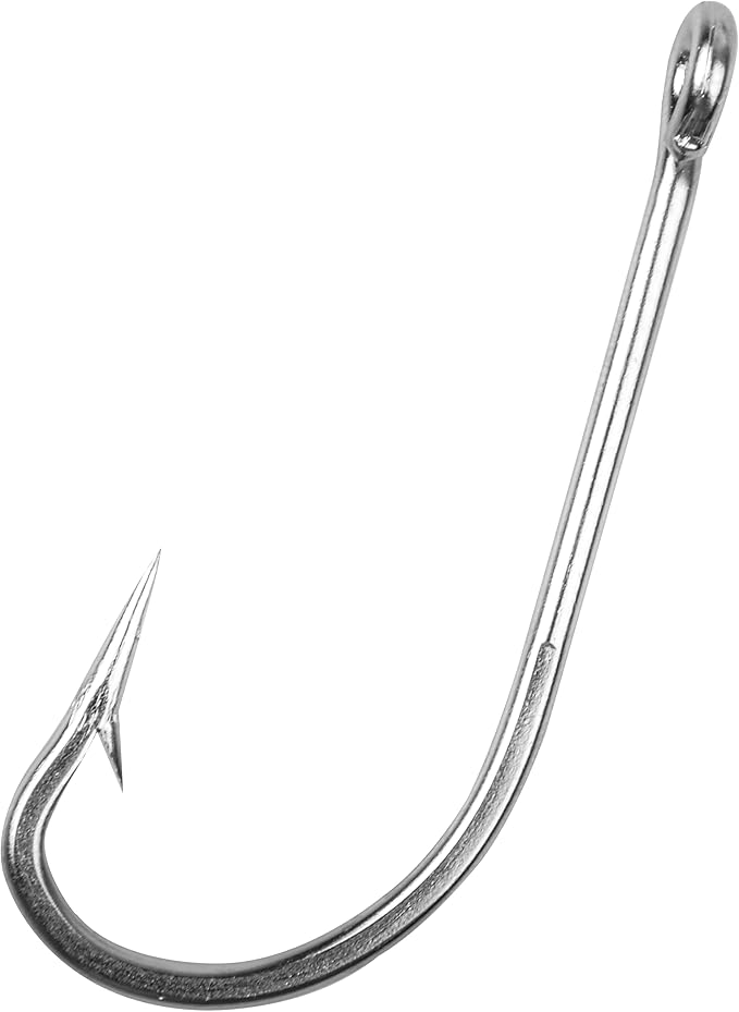 Saltwater Fishing J Hooks,35pcs O'Shaughnessy Forged Extra Strong Stainless Steel 34007 Trolling Long Shank Fishing Hooks for Sea Bass Striper Bluefish Catfish Snapper Saltwater Freshwater Fishing