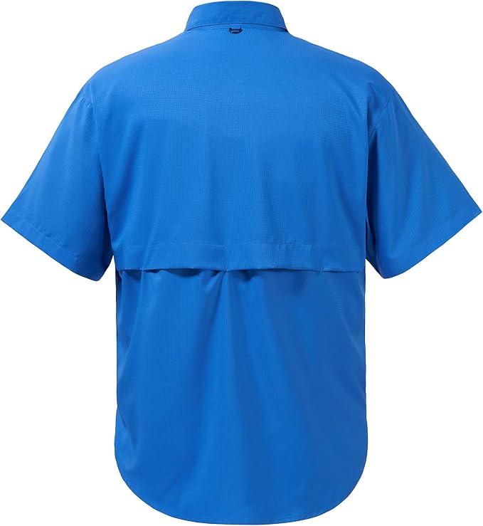 Bassdash UPF 50 Men’s Fishing Dress Shirt Button Down Woven Short Sleeve Outdoor