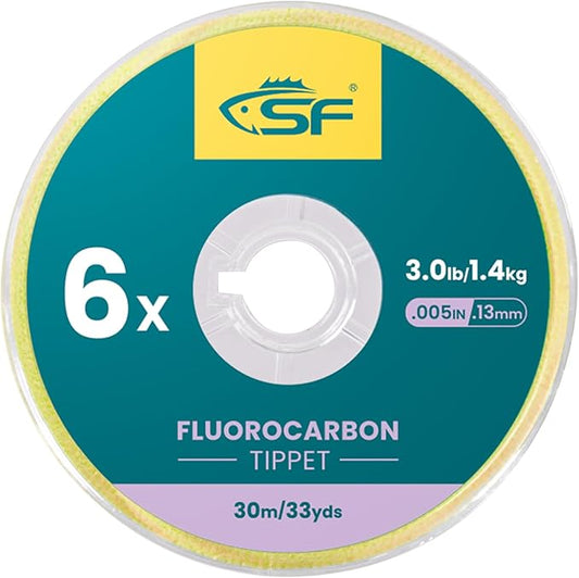 SF Clear Fluorocarbon Tippet Line Fly Fishing Tippets Leaders Trout 75M 100M 0X 1X 2X 3X 4X 5X 6X 7X