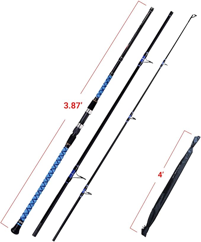 Fiblink Surf Spinning Fishing Rod Carbon Travel Surf Rod 2 Piece/3 Piece/4 Piece Spinning Fishing Rod 9'/10'/11'/12'/15'