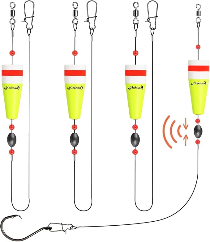 Dovesun Popping Cork Float Rig Weighted Fishing Bobbers Floats Fishing Corks Popping Corks for Saltwater Freshwater Fishing Tackle with 3 Size