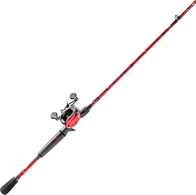 Lew’s MACH Smash Baitcast Reel & Fishing Rod Combo, 7-Foot, 1-Piece Rod, LH Retrieve Reel
