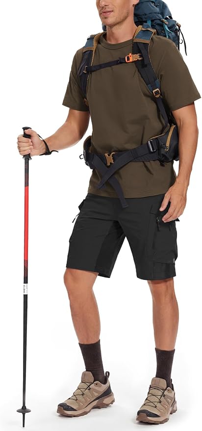 XKTTAC Men's Outdoor Quick Dry Lightweight Stretchy Shorts for Hiking, Tactical, Camping, Travel with 6 Pockets