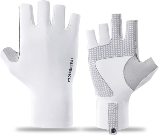 Fishing Gloves, Lightweight Non-Slip Fingerless Gloves,Hook Loop, UPF 50+ Sun Protection,for Unisex Fishing