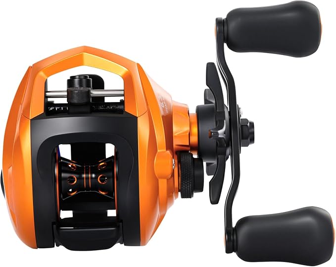 Sougayilang Baitcasting Fishing Reel, 8:1 High Speed Gear Ratio Super Smooth and Powerful Low Profile Baitcaster Reel with Maganic Brake System for Freshwater,Saltwater