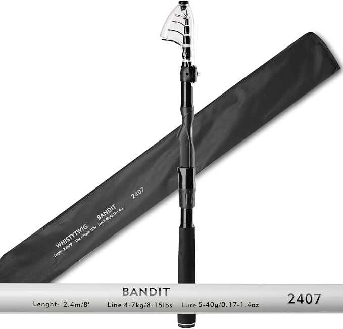 Whistytwig Carbon Fiber Telescopic Fishing Rod - Portable Collapsible Design for Travel and Adventure - Versatile Saltwater and Freshwater Fishing Pole