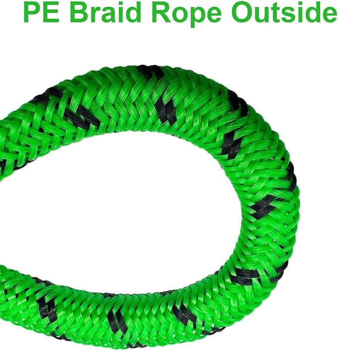 Boat Bungee Dock Lines, Mooring Rope for Docking with Loop, Boat Ropes, Boat Accessories, Quick and Easy Dock for PWC, Kayak, Seadoo, WaveRunner, Pontoon, Bass Boat (Green&Black)