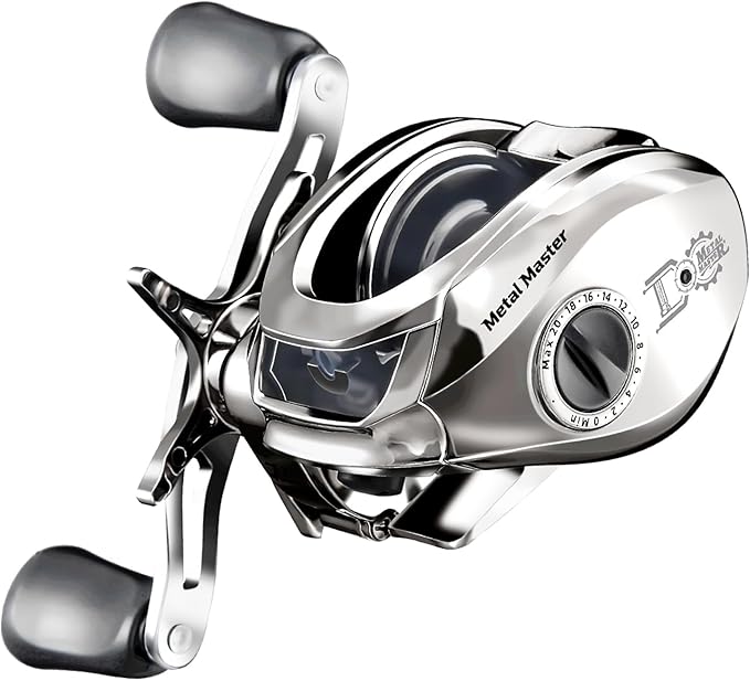 HAUT TON Matel Master Advanced Version Baitcaster reels,6.2:1Gear Ratio,5+1Ball Bearing,Bait clickers,12Lb Drag System Fishing Reels,for Saltwater,Freshwater