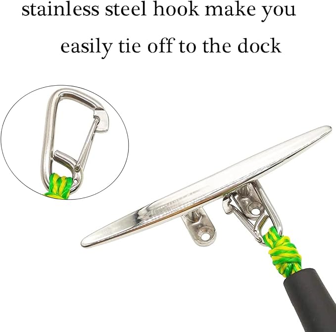 Bungee Dock Lines for Boats 4 Feet, 4 Pack Dock Line with 316 Stainless Clips for PWC, Jet Ski, Kayak, Watercraft, Pontoon, Shock Absorbing Tie Off Downs Boat Accessories Mooring Ropes