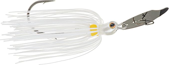 Strike King Thunder Cricket Fishing Lure, Vibrating Swim Jig, Silver Blade, 4/0 Jungle-Style Flipping Hook