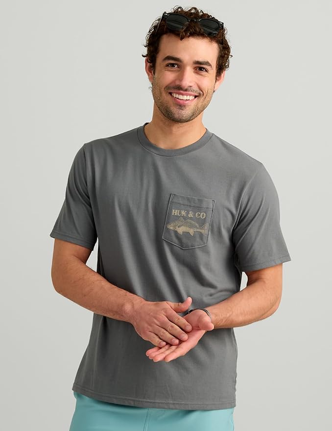 HUK Mens Performance Fishing Logo Tee, Short Sleeve T-Shirt for Men
