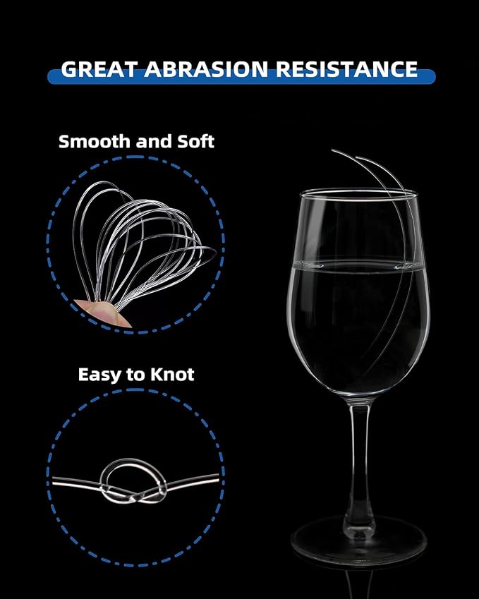 BLUEWING Monofilament Fishing Line Clear Mono Fish Wire Thin Diameter String 6-400 lbs, 50-3000 Yards