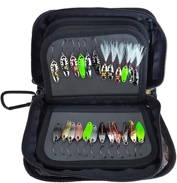 Kylebooker Fishing Lure Storage Bag Spinner Baits Wallet Case
