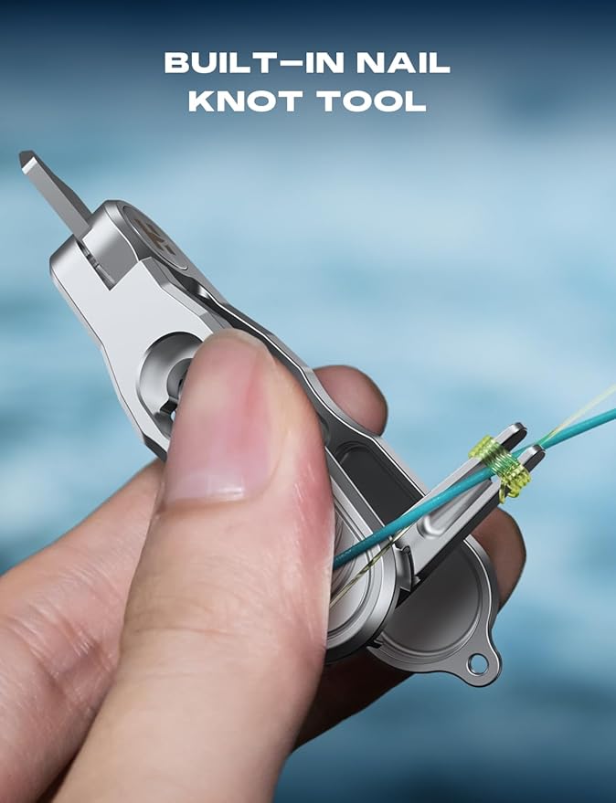 HOOK-EZE Fishing Line Cutter, Fly Fishing Nippers with Retractors and Knot Tying Tool Accessories, Stainless Steel Braided Line Scissors Clippers for Mono and Fluoro Lines