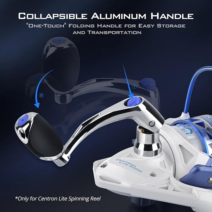 KastKing Centron & Centron Lite Spinning Reels, Size 500 is Perfect for Ice Fishing, Up to 17.5 Max Drag, 5.2:1 Gear Ratio, Ultra Smooth Powerful, CNC Aluminum Spool, 9+1 BB Light Weight