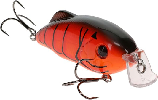 Strike King Hybrid Hunter Shallow Jr. Fishing Lure, Shallow Diving Crankbait, 90-Degree Bill, 3D Eyes, Loud Rattle, Dives 1 to 3-Feet,Size 4 & 6 Treble Hooks