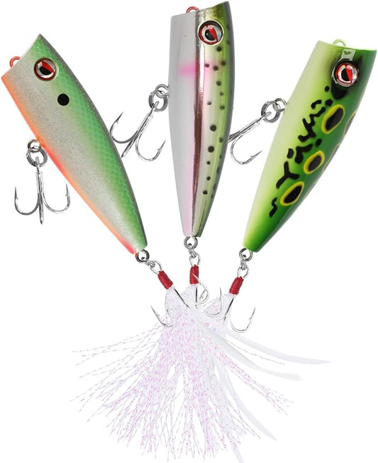 LITTMA Bass Fishing Topwater Popper Lures - Effective Top Water Lures for Bass Anglers - Durable Design for Catching Trophy Bass with High-Performance Popping Action