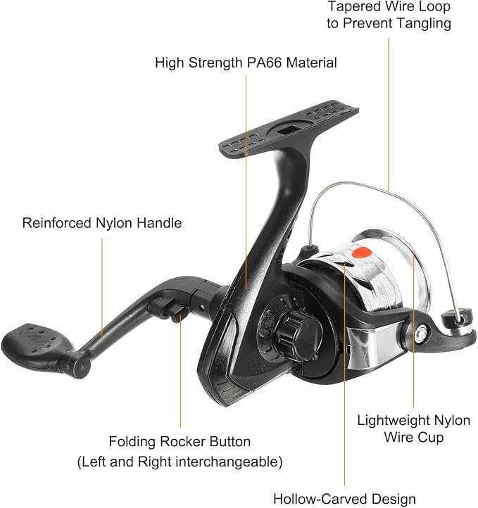 PATIKIL Fishing Reel Left/Right Interchangeable Handle with Fishing Lines