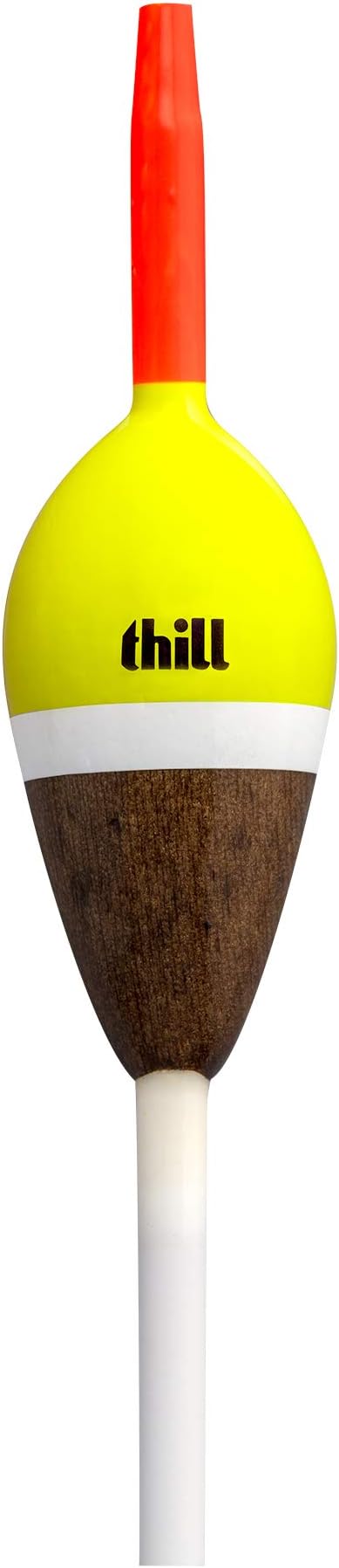 Thill America's Classic Float Fishing Bobber with Buoyant Balsa Wood Body, Pack of 2, 7/8" Oval, Slip Float