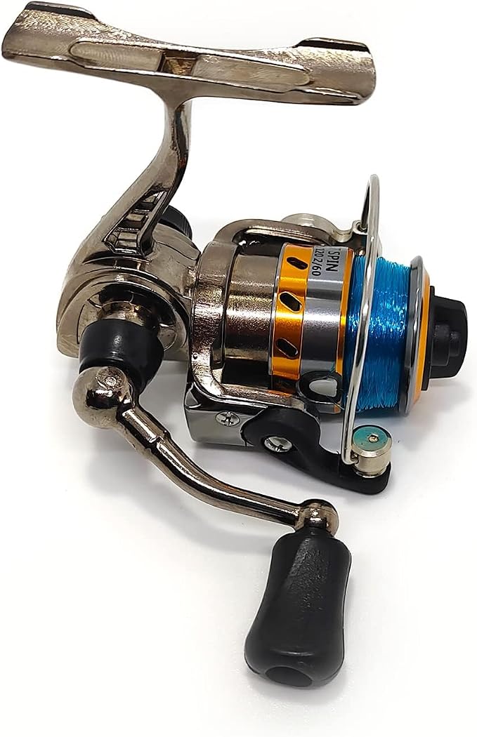 Mini 100 Small Metal Spinning Wheel Aluminum Fishing Reel with Metal Spool for Freshwater and All Season Fishing