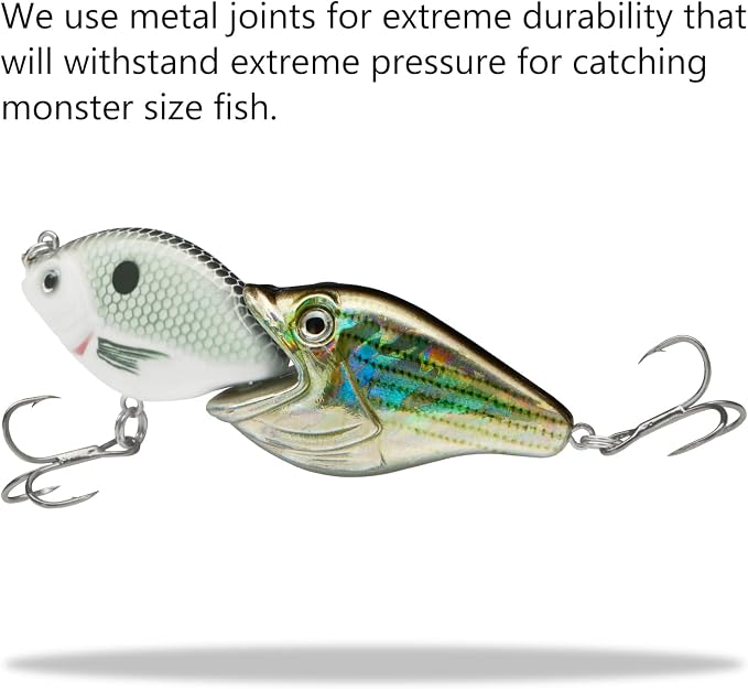 BASSROCK Fish Group Single Jointed Swimbait Bass Fishing Lure Hard Bait 3.5” 11/16oz