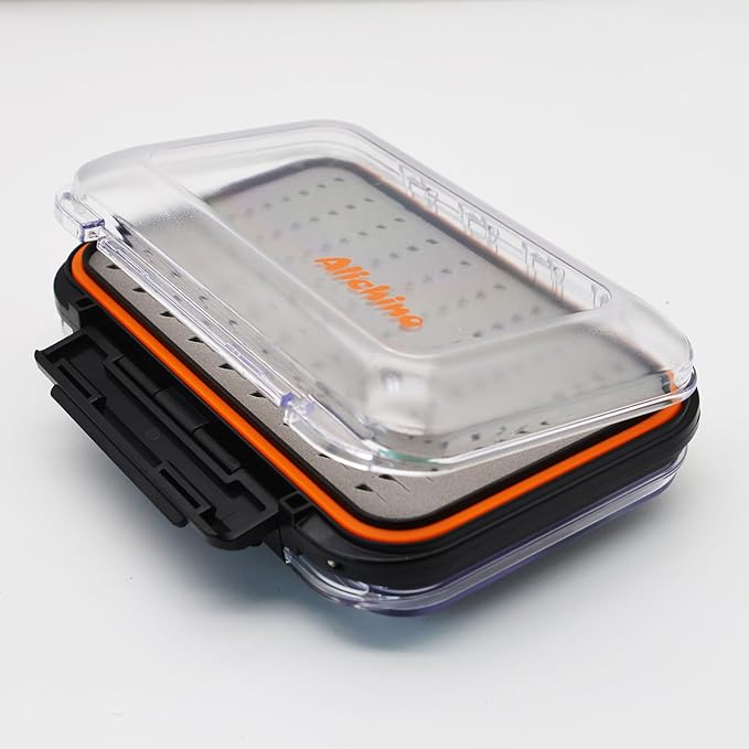 ALICHINO Fly Box for Fly Files Ice Jig Box Two Sided Waterproof Fly Fishing Box for Nymphs and Streamers (Grey Foam Insert, XM 6.2 * 4 * 1.6 Inch)