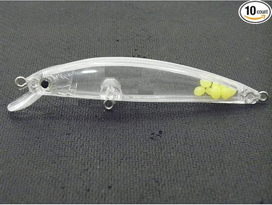 10 Blank Unpainted Minnow Crankbait Topwater Lipless Jerkbait Fishing Lures V3