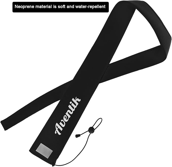 Aventik Lightproof Neoprene Rod Sleeve – Protective Fishing Rod Sock Cover with Hanging Loop & Adjustable Lanyard for Casting, Spinning & Trolling Rods