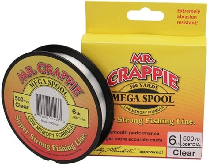 Lew'sLews Fishing, Mr. Crappie Mega Spools, Clear, 4 lb