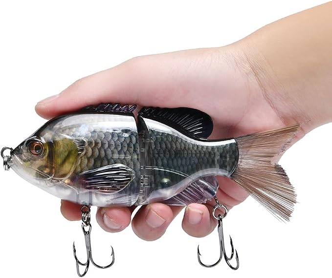 5.9in Multi Jointed Swimbait Fishing Lures Bait,2 Segment Big Giant Sinking Fishing Bass Lures,Crankbaits Swimbaits with Treble Hook