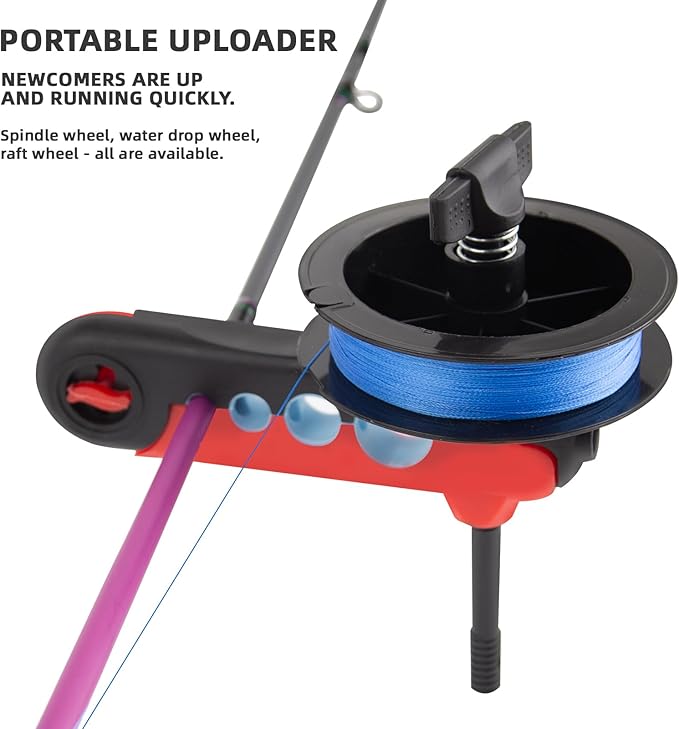 2PC Fishing Line Counter and Fishing Line Spooler Set, Universal Rod Clamp 4 Sizes Silicone-Protected Spooler, 0-999M Depth Gauge Counter,Smooth Winding System for Spinning/Baitcasting Reels