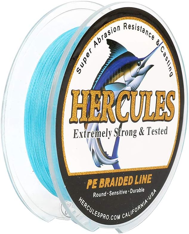 HERCULES Cost-Effective Super Strong 4 Strands Braided Fishing Line 6LB to 100LB Test for Salt-Water, 109/328 / 547/1094 Yards (100M / 300M / 500M / 1000M), Diam# 0.08MM - 0.55MM, Hi-Grade