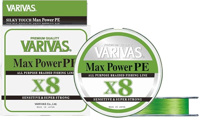 Varivas Max Power PE x8 Braided Fishing Line, Green, 150m, 200m