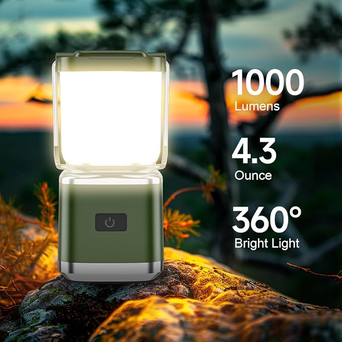 LED Camping Lantern, High Lumens Camping Light Rechargeable with 4 Light Modes, Waterproof, Camping Essentials, Mini Lantern Flashlight for Camping, Hurricane, Emergency, Hiking, Power Outages, 6pc