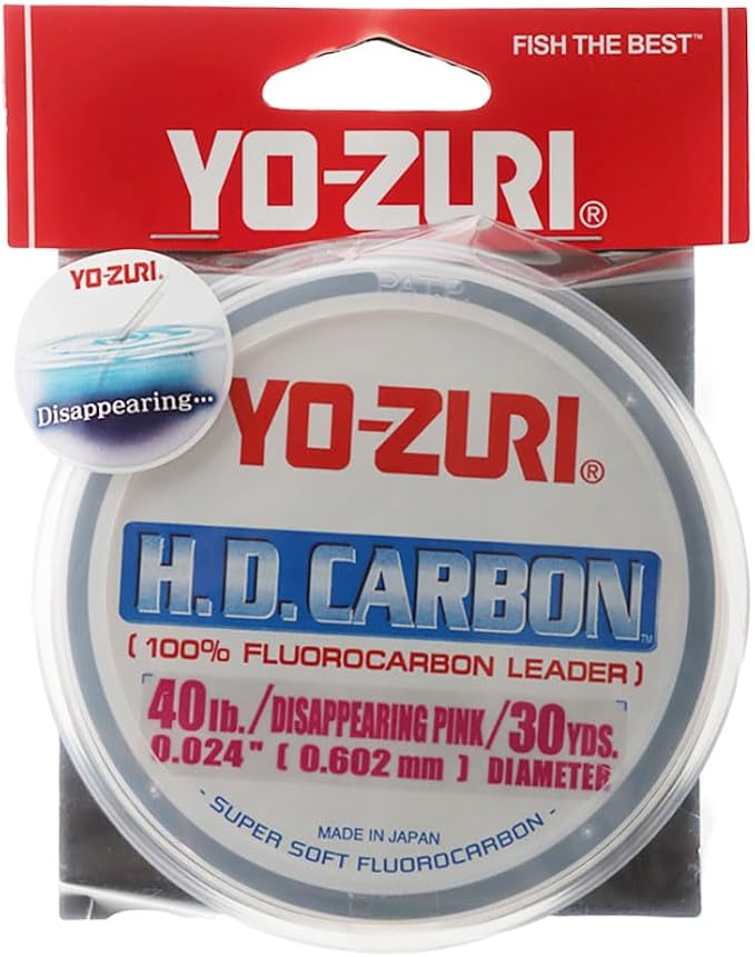 Yo-Zuri HD Disappearing Pink Fluorocarbon Leader 30YD 40LB