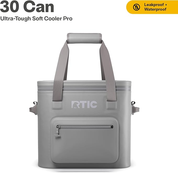 RTIC Ultra-Tough Soft Cooler Pro, Insulated, Waterproof, Leak Proof, Portable Floating Bag for Beverage, Drink, Lunch, Outdoor, Beach, Car, Camping, Picnic, Fishing, Boat