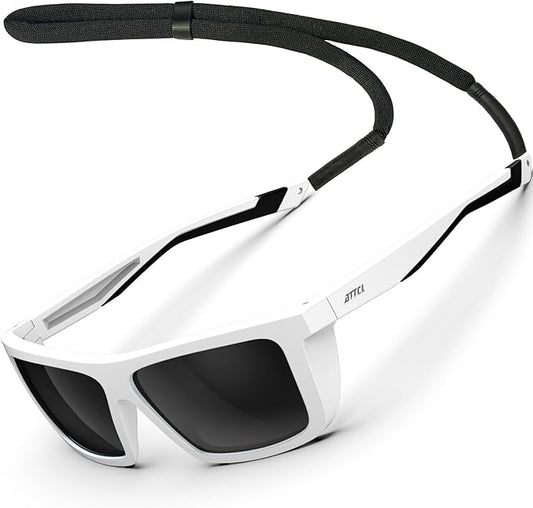 ATTCL Sports Polarized Sunglasses for Men: Secure Anti-Slip Lightweight TR90 Square Frame UV Protection for Driving Fishing
