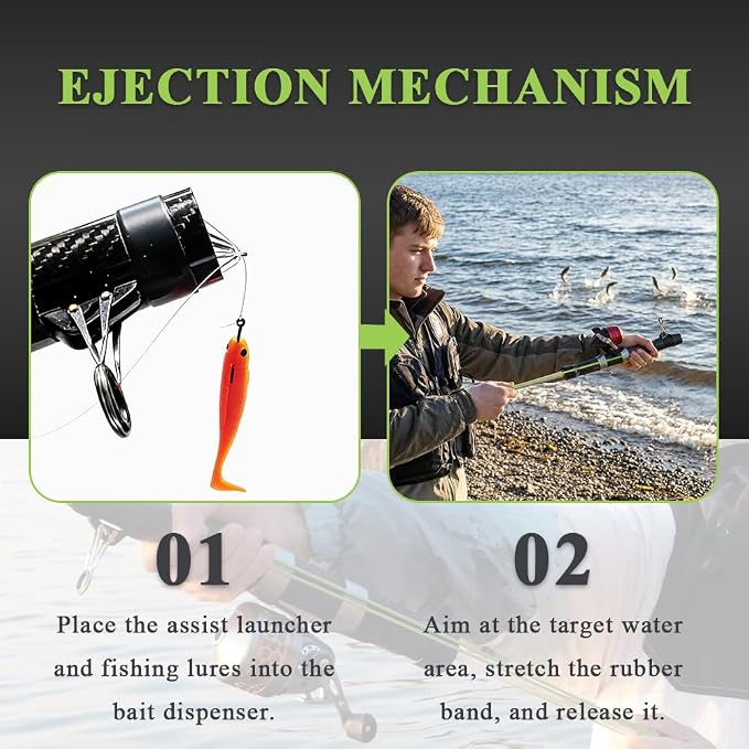 SUFFUSE Fishing Catapult Rod, Portable Carbon Fiber Fishing Poles and Reels Combo for Projecting Lures, Compact Freshwater and Saltwater Fishing Gear for Anglers Traveling